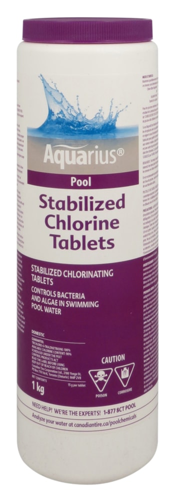 Aquarius Stabilized Chlorine Tablets, 1-kg Q6