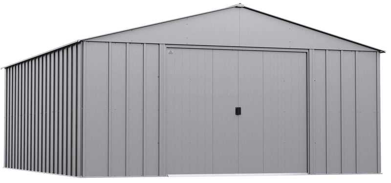 Arrow Classic 14x17-ft Flute Grey Corrosion-Resistant Metal Shed M5