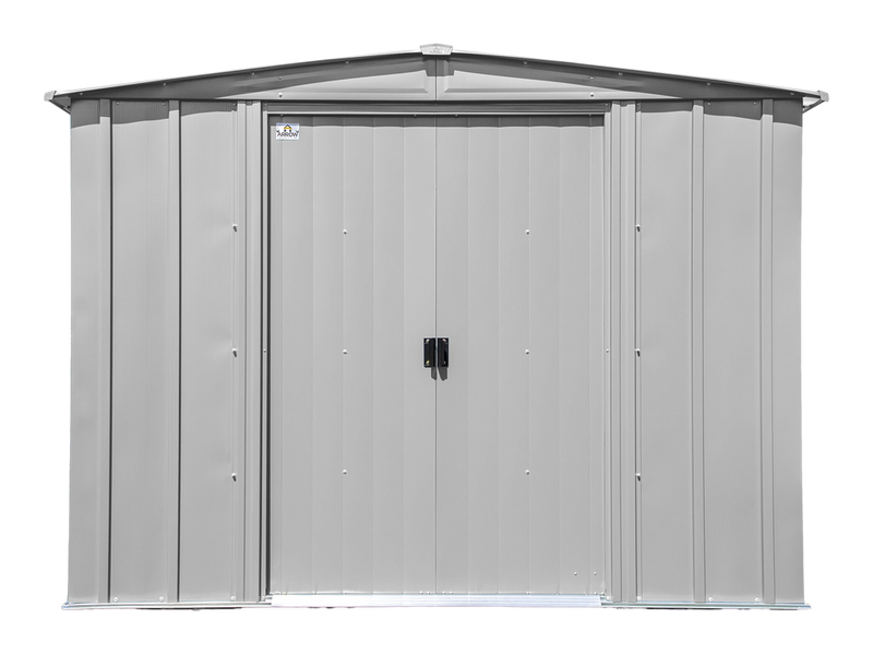 Arrow Classic 8x6-ft Flute Grey Galvanized Steel Storage Shed with Pitched Roof R5