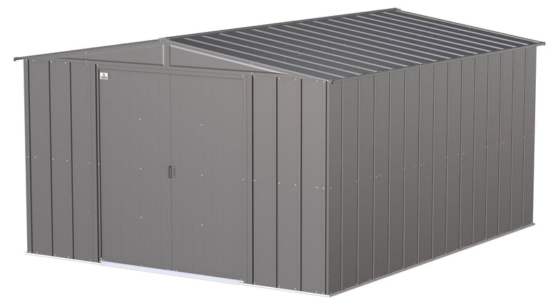 Arrow Classic Galvanized Steel Storage Shed, Charcoal, 10-ft x 12-ft O9