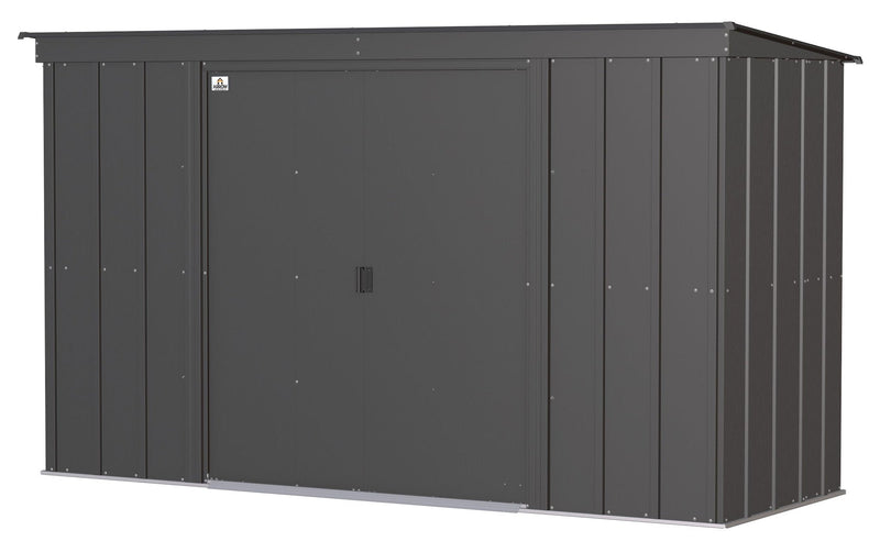 Arrow Classic Galvanized Steel Storage Shed, Charcoal, 10-ft x 4-ft O3