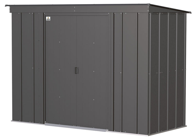 Arrow Classic Galvanized Steel Storage Shed, Charcoal, 8-ft x 4-ft V4