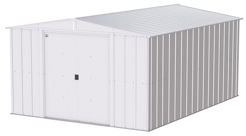 Arrow Classic Galvanized Steel Storage Shed, Flute Grey, 10-ft x 14-ft L5