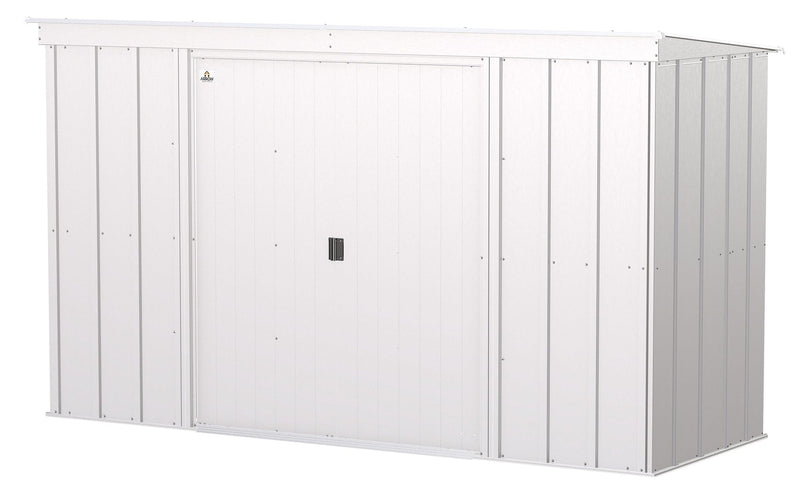Arrow Classic Galvanized Steel Storage Shed, Flute Grey, 10-ft x 4-ft I9