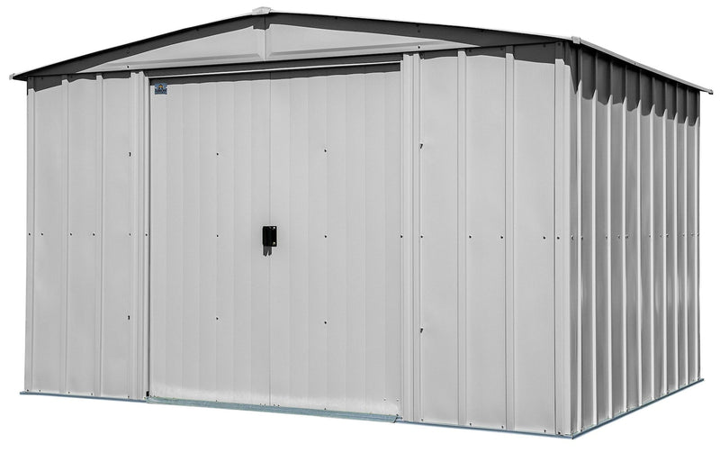 Arrow Classic Galvanized Steel Storage Shed, Flute Grey, 10-ft x 8-ft P4