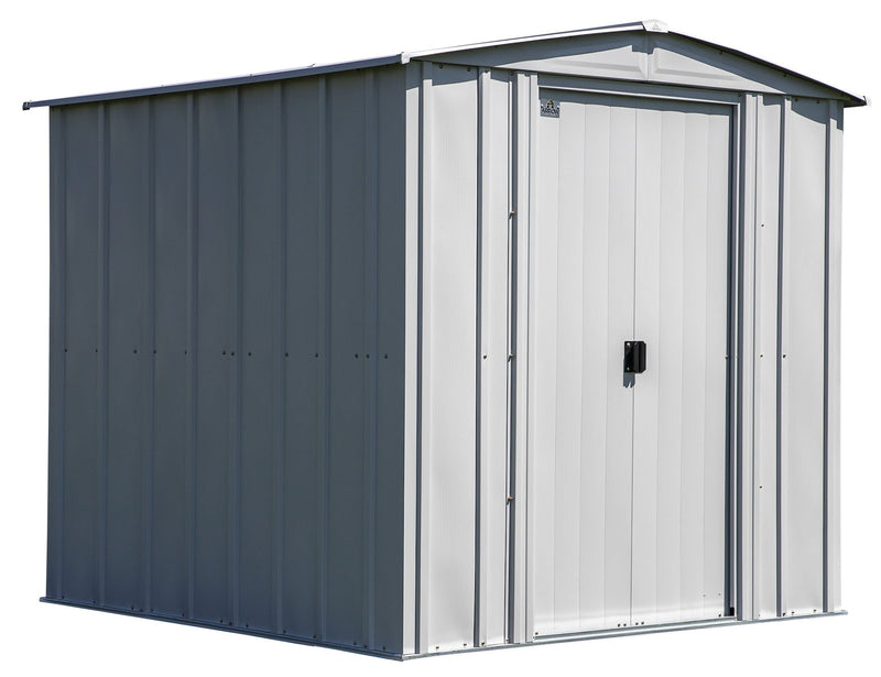 Arrow Classic Galvanized Steel Storage Shed, Flute Grey, 6-ft x 7-ft M8