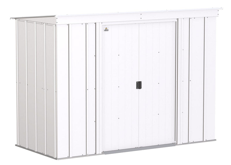 Arrow Classic Galvanized Steel Storage Shed, Flute Grey, 8-ft x 4-ft T7