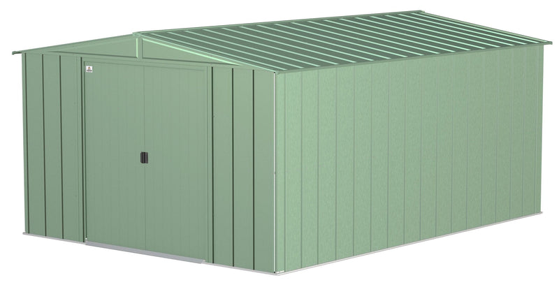 Arrow Classic Galvanized Steel Storage Shed, Sage Green, 10-ft x 14-ft Q0