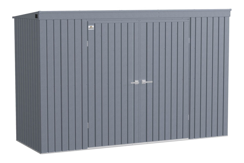 Arrow Elite Steel Storage Shed with Pent Roof, Anthracite, 10-ft x 4-ft O0