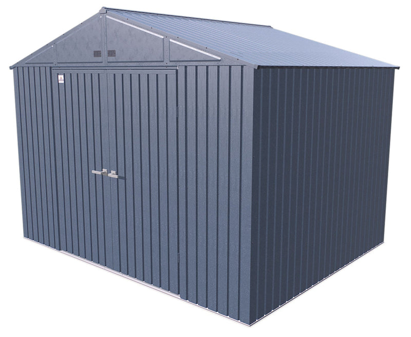 Arrow Elite Steel Storage Shed with Pent Roof, Blue Grey, 10-ft x 8-ft A2