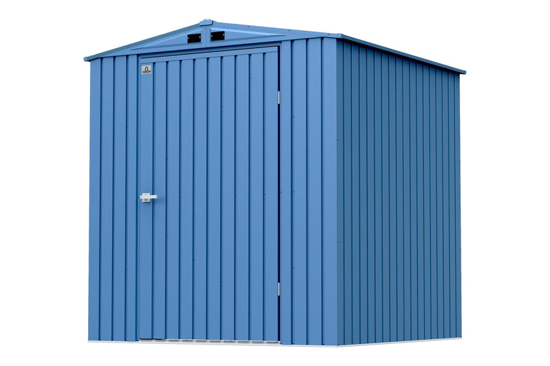Arrow Elite Steel Storage Shed with Pent Roof, Blue Grey, 6-ft x 6-ft K8
