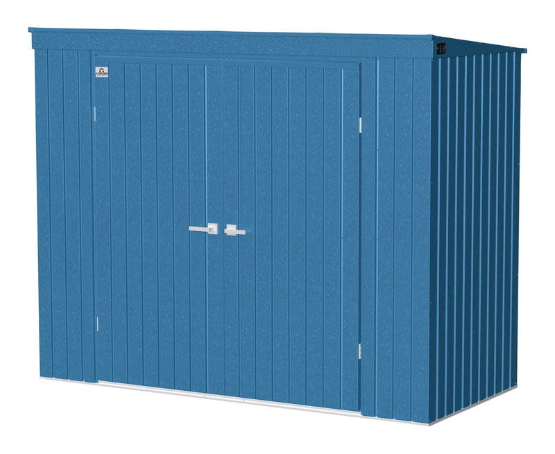 Arrow Elite Steel Storage Shed with Pent Roof, Blue Grey, 8-ft x 4-ft T4
