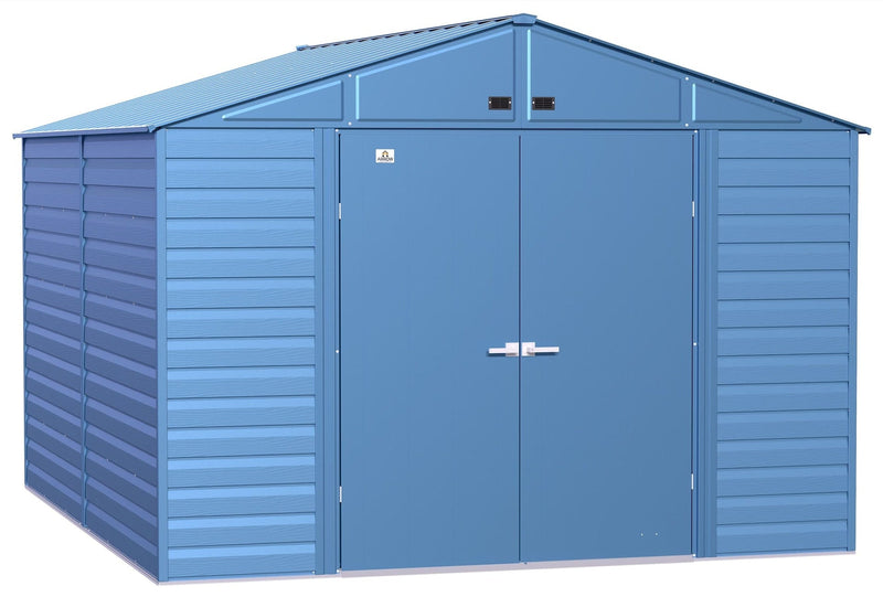 Arrow Select Galvanized Steel Storage Shed, Blue Grey, 10-ft x 12-ft N9