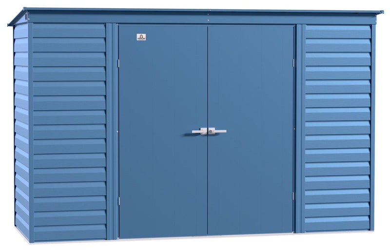 Arrow Select Galvanized Steel Storage Shed, Blue Grey, 10-ft x 4-ft Q6