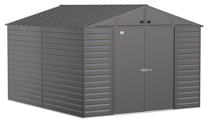 Arrow Select Galvanized Steel Storage Shed, Charcoal, 10-ft x 12-ft W8