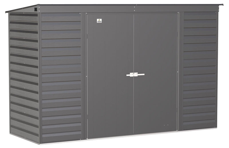 Arrow Select Galvanized Steel Storage Shed, Charcoal, 10-ft x 4-ft J7