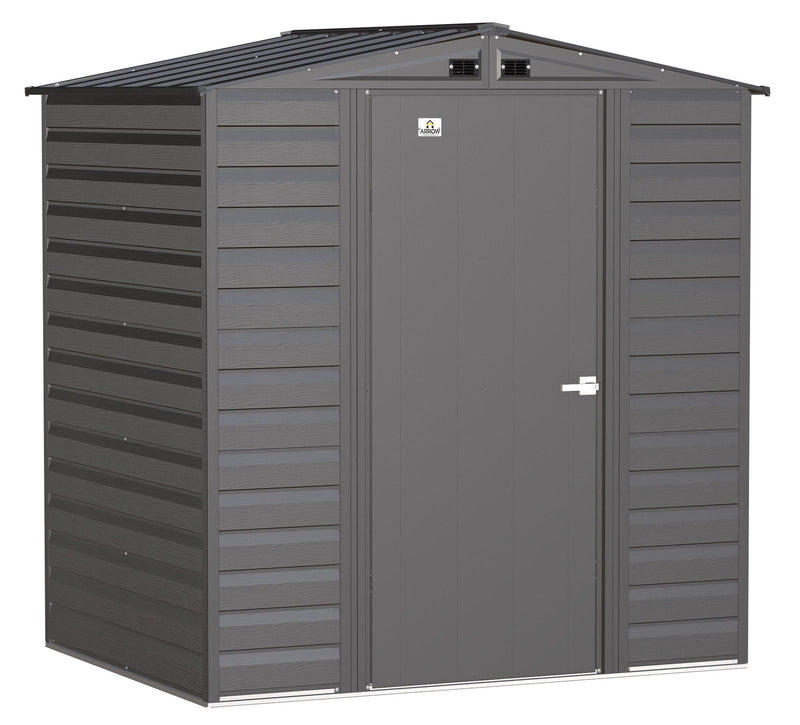 Arrow Select Galvanized Steel Storage Shed, Charcoal, 6-ft x 5-ft D0