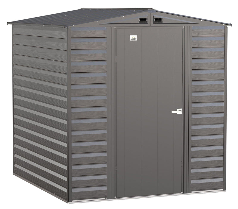 Arrow Select Galvanized Steel Storage Shed, Charcoal, 6-ft x 7-ft U0