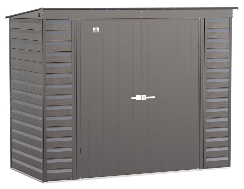 Arrow Select Galvanized Steel Storage Shed, Charcoal, 8-ft x 4-ft K6
