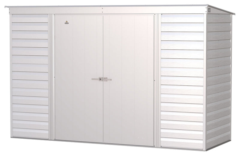 Arrow Select Galvanized Steel Storage Shed, Flute Grey, 10-ft x 4-ft I3