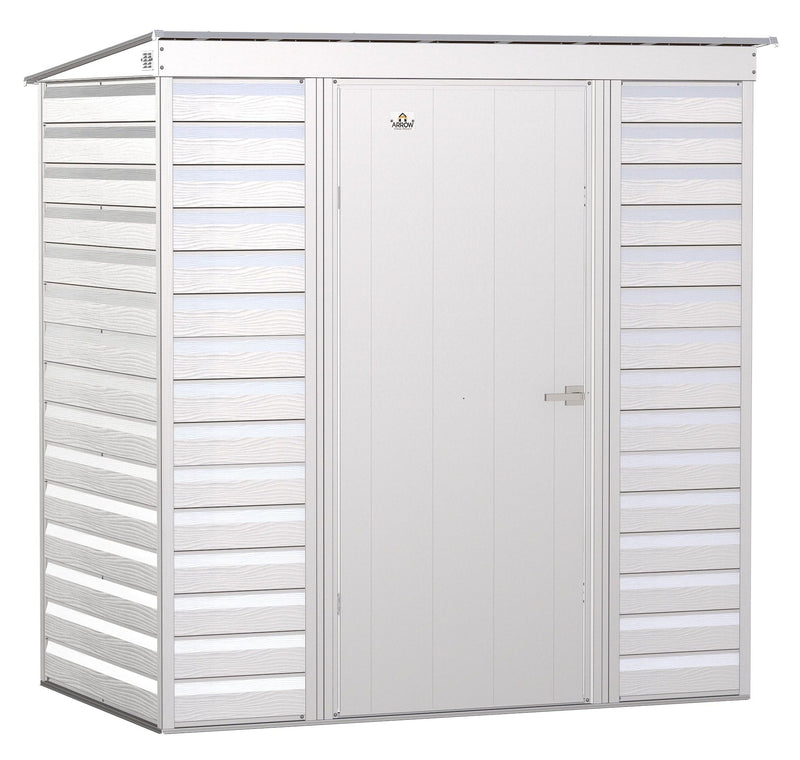 Arrow Select Galvanized Steel Storage Shed, Flute Grey, 6-ft x 4-ft U6