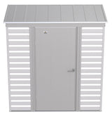 Arrow Select Galvanized Steel Storage Shed, Flute Grey, 6-ft x 4-ft