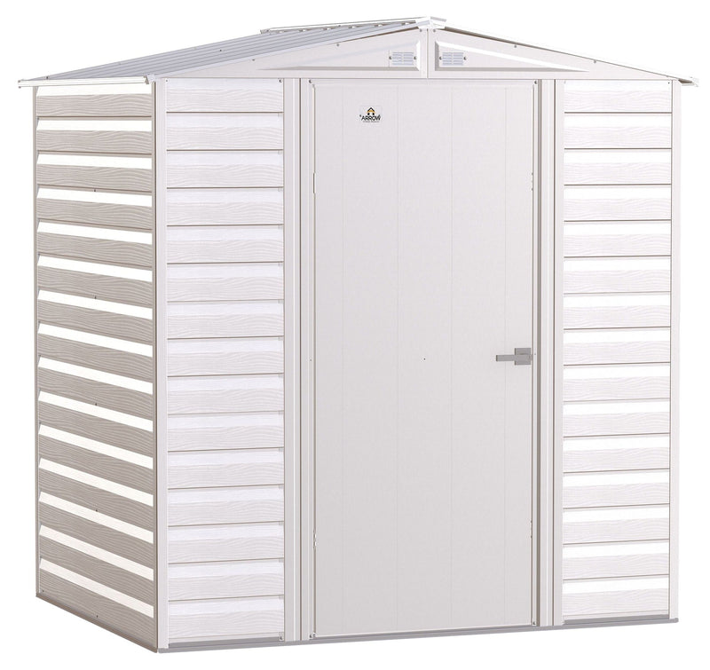 Arrow Select Galvanized Steel Storage Shed, Flute Grey, 6-ft x 5-ft C2
