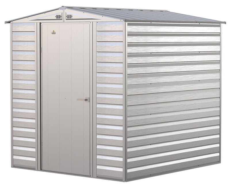 Arrow Select Galvanized Steel Storage Shed, Flute Grey, 6-ft x 7-ft W6
