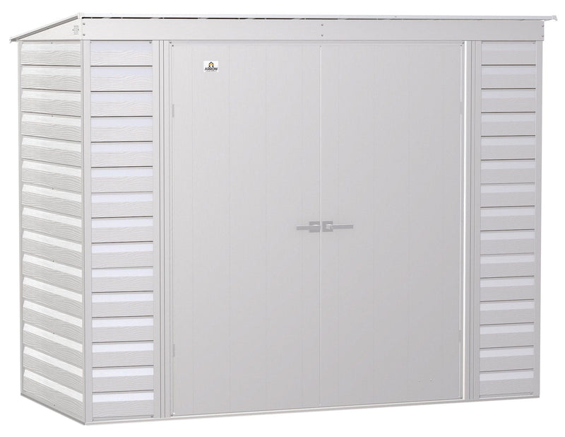 Arrow Select Galvanized Steel Storage Shed, Flute Grey, 8-ft x 4-ft P6