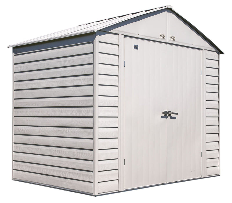 Arrow Select Galvanized Steel Storage Shed, Flute Grey, 8-ft x 6-ft O7