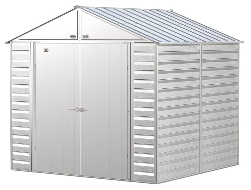 Arrow Select Galvanized Steel Storage Shed, Flute Grey, 8-ft x 8-ft O1