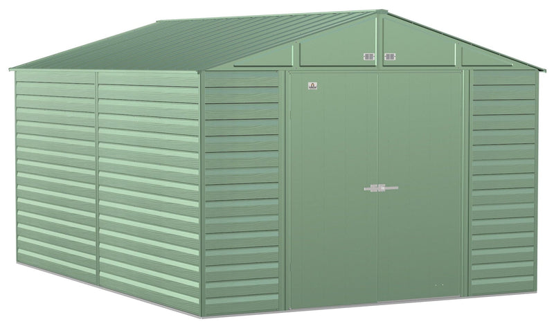 Arrow Select Galvanized Steel Storage Shed, Sage Green, 10-ft x 14-ft O3
