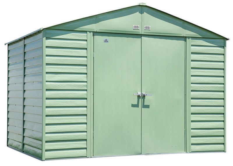 Arrow Select Galvanized Steel Storage Shed, Sage Green, 10-ft x 8-ft Y8