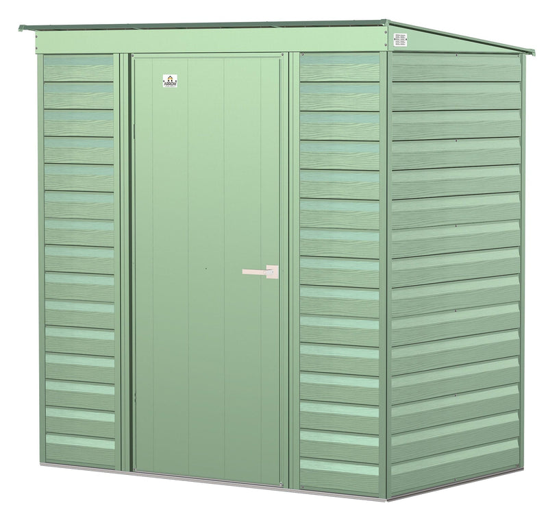 Arrow Select Galvanized Steel Storage Shed, Sage Green, 6-ft x 4-ft E9
