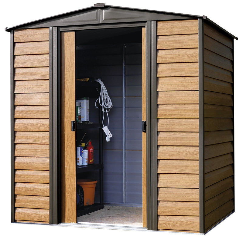 Arrow Woodridge 6x5-ft Corrosion-Resistant Steel Storage Shed P8