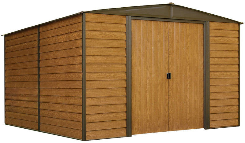 Arrow Woodridge Electro Galvanized Steel Storage Shed, 10-ft x 12-ft E8