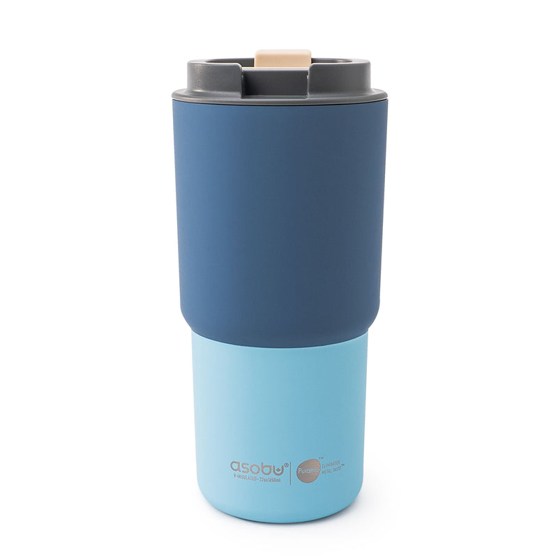 Asobu Pick-me-up Ceramic Travel Mug, 22-oz, Pastel Blue I5