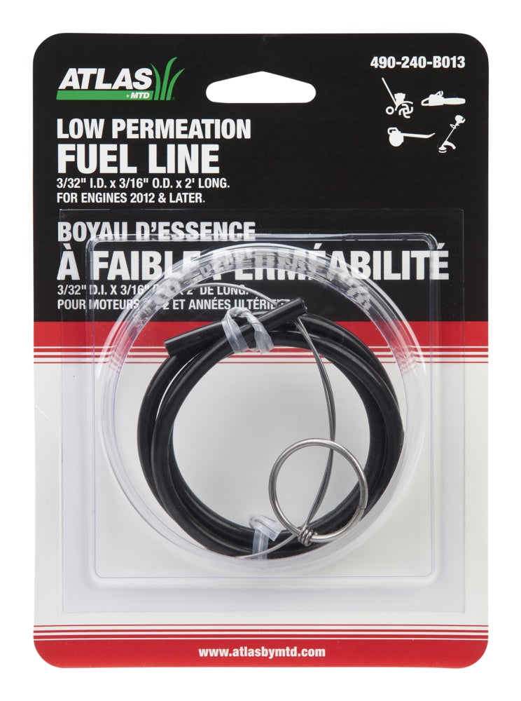 Atlas Lawn Tractor Replacement Fuel Line with Tool, 2-ft3/32-in I.D. x 3/16-in O.D. x 2-in H6