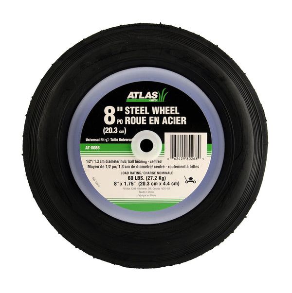 Atlas Steel Lawn Mower Replacement Wheel with Ball Bearings, 8-in x 1.5-in O0