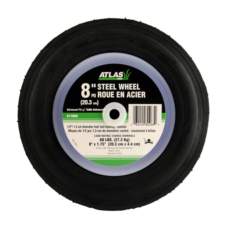 Atlas Steel Lawn Mower Replacement Wheel with Ball Bearings, 8-in x 1.5-in O0