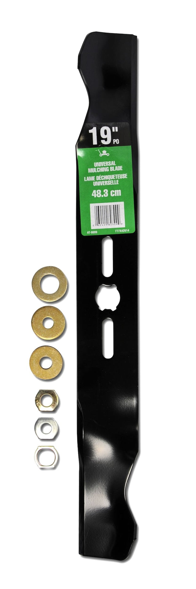 Atlas Universal Lawn Mower Replacement Mulching Blade, 19-in, Black I7