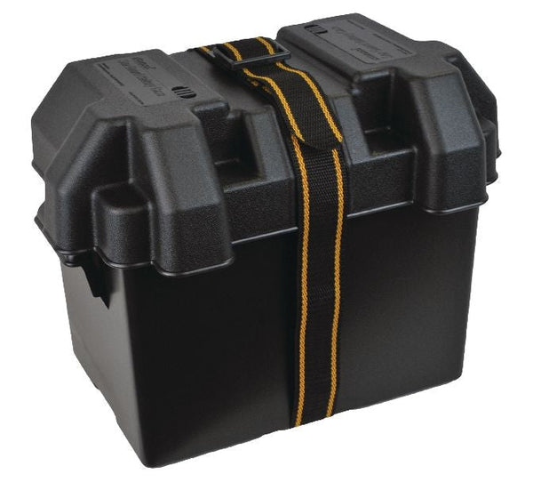 Attwood Polypropylene Vented Marine Battery Box with Strap & Mounting Hardware, Black, Assorted Sizes C1
