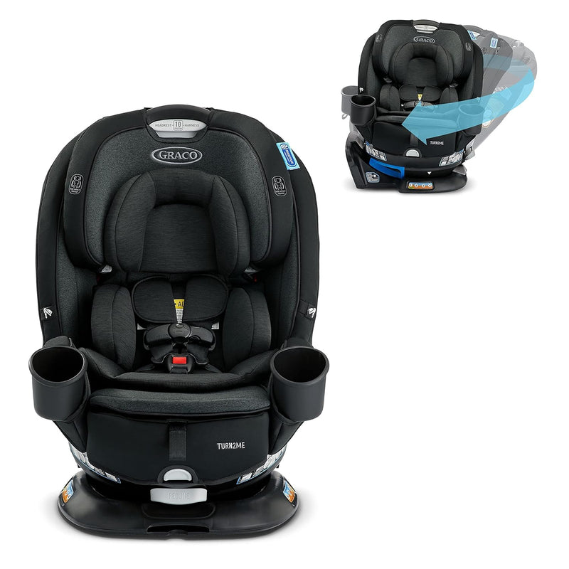 Graco Turn2Me 3-in-1 Convertible Car Seat, Rotating, Rear & Forward-Facing, Highback Booster, SnugLock, Cambridge Q3