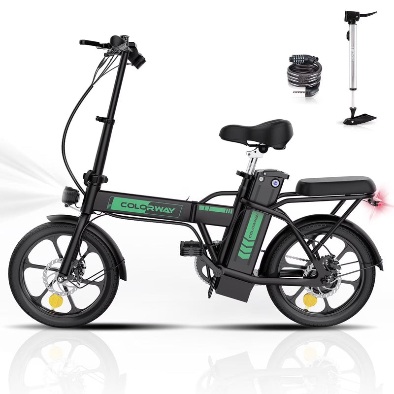 COLORWAY Electric Bike,500W/10.4Ah/36V Removable Battery E Bike, Electric Foldable Pedal Assist E-Bicycle,19.9MPH Bicycle for Teenager and Adults... J4