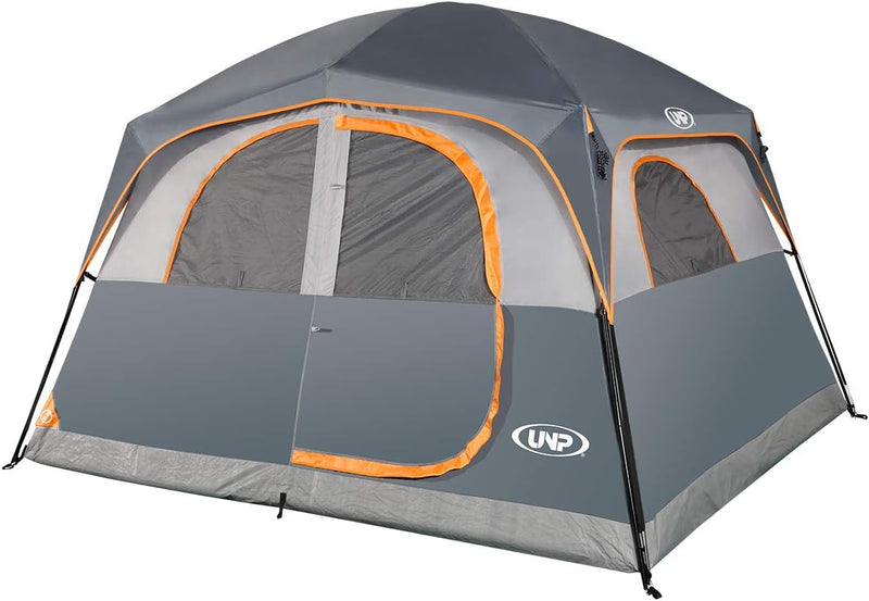 A 6-person waterproof and windproof portable family camping tent, with a double-layer structure, equipped with 1 mesh door and 5 large mesh windows - height of 10 feet × 9 feet × 78 inches (unit: inches) Z7