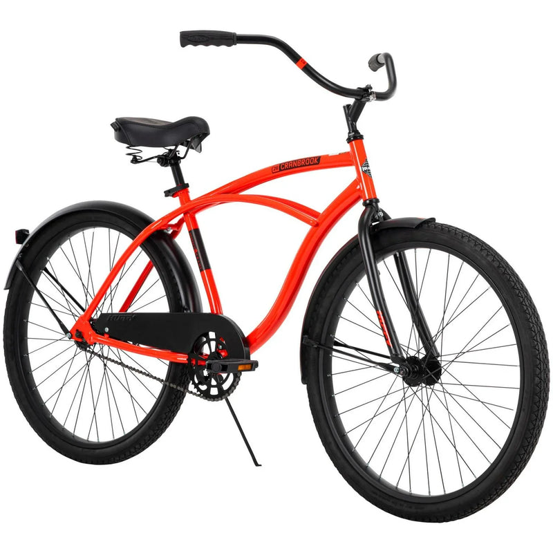 Huffy 26 In. Cranbrook Mens Classic Beach Cruiser Comfort Bike, Red W3