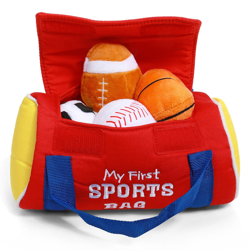 Baby GUND My First Sports Bag Stuffed Plush Playset, Baby Gift Toys, 8-in I9