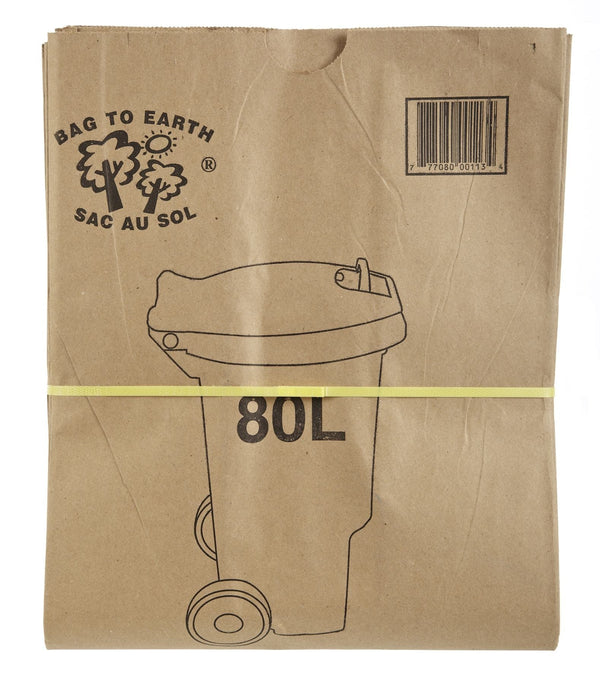 Bag to Earth 2-Ply Compostable and Biodegradable Paper Bin Liner, 10-pk, 80-L S0
