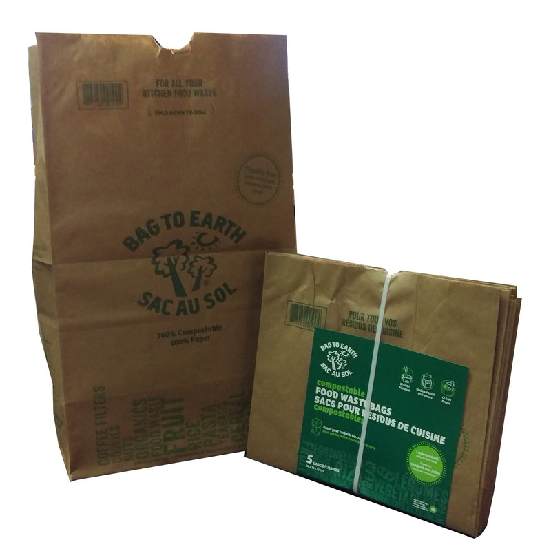 Bag to Earth Large Organic Compostable and Biodegradable Food Waste Bags, 5-pk, 45-L G9