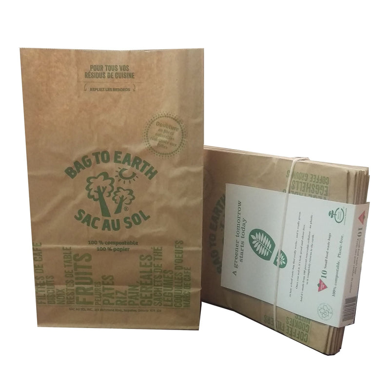 Bag to Earth Small Organic Compostable and Biodegradable Food Waste Bags, 10-pk, 5.5-L A8